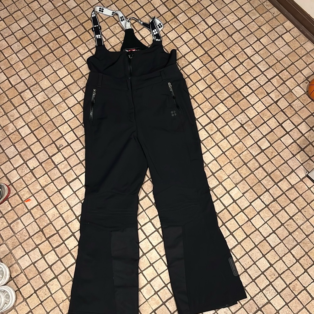 Sweaty Betty Astro Softshell Ski Salopettes Overalls Bib Snow Pants Black XL
